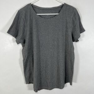 Lululemon Waffle Knit Thermal T Shirt Womens Size 10 Gray Logo Round Neck